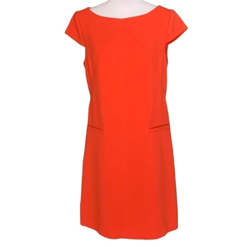 ELIZA J Soft Knit Orange Career Cap Sleeve Sheath Dress Sz S